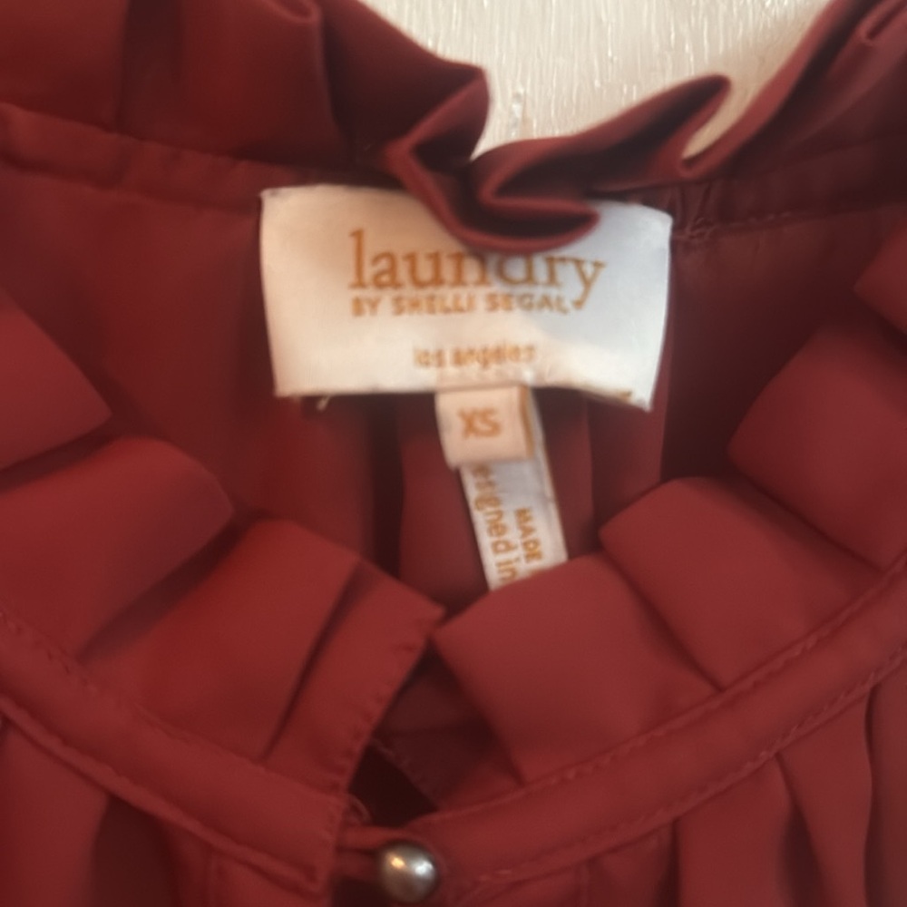 Laundry by Shelli Segal Burgundy Tank Blouse | XS - Picture 3 of 4